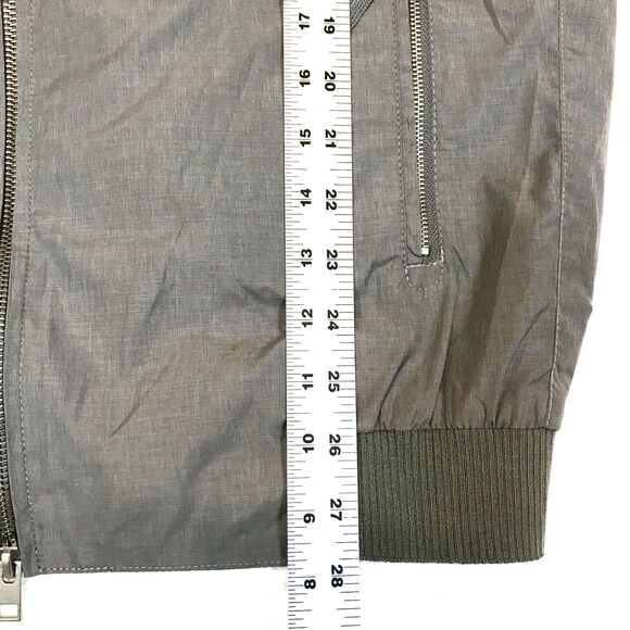 Your Neighbors Men’s Size L Green Marius Nylon Bomber Jacket Zipper Pockets - Picture 6 of 8